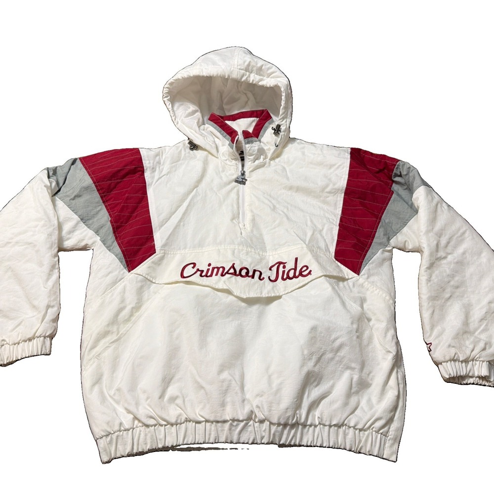 Alabama Crimson Tide Starter Jacket Pullover Half-Zip Large